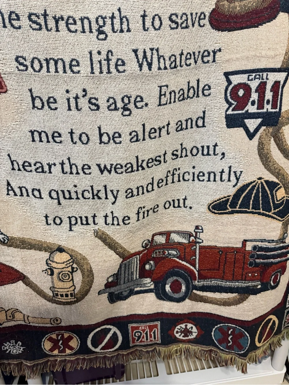Goodwin Weavers Firefighter's Prayer First Responder Tapestry Throw Blanket